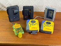 Group shot of six portable audio devices