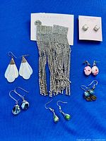 All six earring pairs displayed together