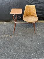Full view of telephone table with swivel seat, table surface and frame visible