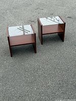 Two matching bedside tables showing overall design