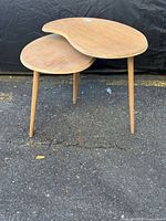 Front view of two-tier kidney side table