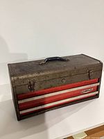 Front view of Craftsman toolbox showing drawers and latches