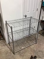 Front view of 3-tier metal wire shelving unit