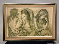 Full view of framed lithograph