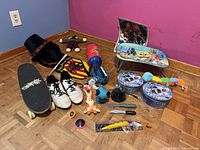 Group shot of all items laid out on floor