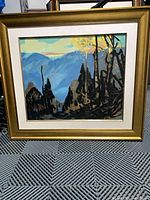 Front view of framed canvas showing artwork and frame