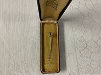 Stick pin inside presentation box showing full length and head detail