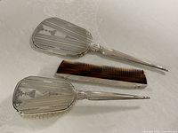 Mirror, brush and comb overall view