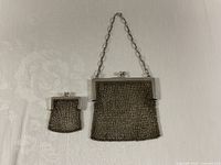 Front view of both sterling mesh purses