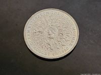 Obverse showing sunburst and Queen Mother portrait, date August 4th 1980