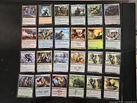Full layout of 25 MTG cards