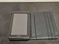 Front view of Samsung tablet in folio case