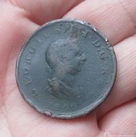 Obverse showing bust of King George III