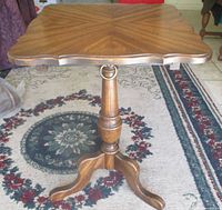 Top view of scalloped square side table