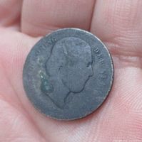 Obverse side of Netherlands 25 cents 1849 showing Willem III portrait