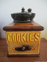 Front view showing entire cookie jar and form