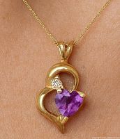 Pendant worn on chain to show scale and appearance