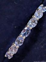 Close-up of tanzanite stones on ring