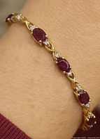 Bracelet worn on wrist showing full length and stone arrangement