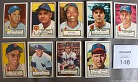 Fronts of all nine 1953 Topps cards