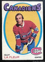 Front of Guy Lafleur rookie card