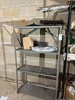 Full view grey steel shelving unit