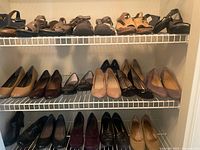 Shelved sandals and shoes assorted styles and colors