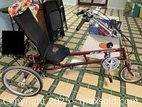 Full view of Sun EZ-3 recumbent trike showing seat, frame, and wheels