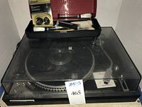 Turntable with dust cover and accessory case