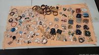 Full layout of all jewelry pieces on cloth