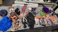 overview of assorted Halloween items on table