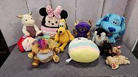 Full group shot of all plush toys