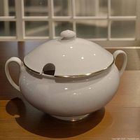 full view of tureen with lid in place