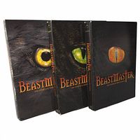 Front view of all three BeastMaster season box sets standing side by side