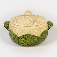 Full view of covered cauliflower casserole dish