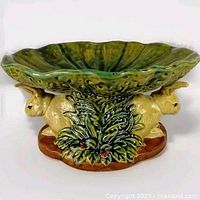 Full view showing bowl shape and double rabbit base