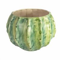 Full exterior view showing cactus ribbing and green glaze