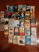 Overall shot of all books laid out on floor