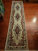 Full view of woven carpet runner showing overall design and length