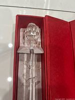 Crystal rose head and upper stem inside box
