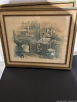 Framed print of vintage general store interior