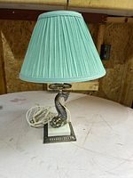 Full view of lamp with shade and cord