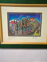 Full view of framed print showing artwork, matting and frame