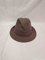 Top view of brown Stetson fedora hat