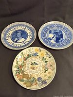 All three plates front view