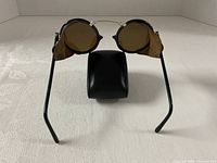 Front view showing lenses and side shields