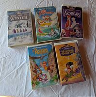 Five VHS tapes laid out showing front cover artwork