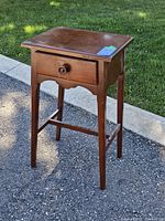 Full view of wooden side table front