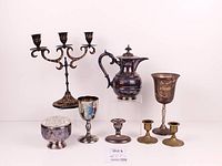 Group shot showing all metal décor pieces