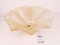 Overhead view of Murano glass centerpiece showing overall shape and color